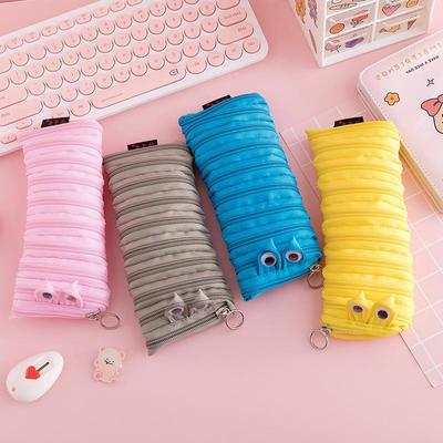 Детские кавайные сумки для ручек, креативный пенал на молнии с гусеницей, школьная сумка для хранения канцелярских принадлежностей, милый держатель для ручек, студенческий пенал