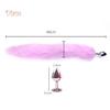 Lollipops Adult Long Imitation Fox Hair Metal Anal Plug Cosplay Couple Flirting Sex Toy