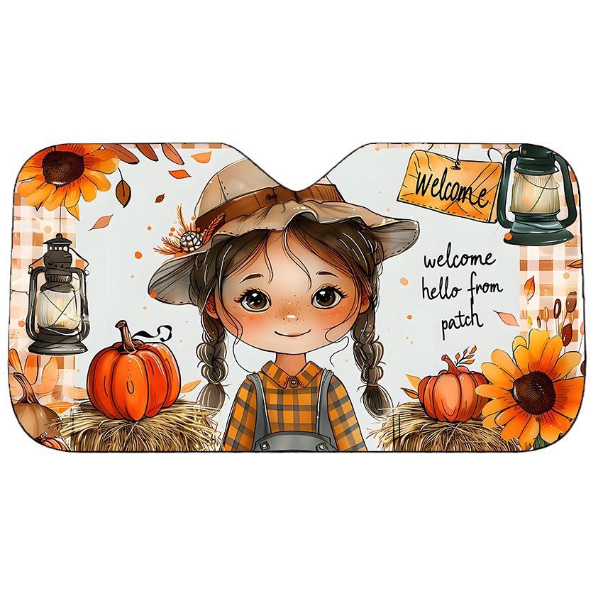 3D Digital Car Windshield Sunshade - Aluminum Film Bubble Cartoon Visor