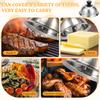 4Pcs 16cm Burger Cover Stainless Steel Cheese Melting Dome Small Grilling Cover Round Flat Top Grill Metal Lids Steaming Cover