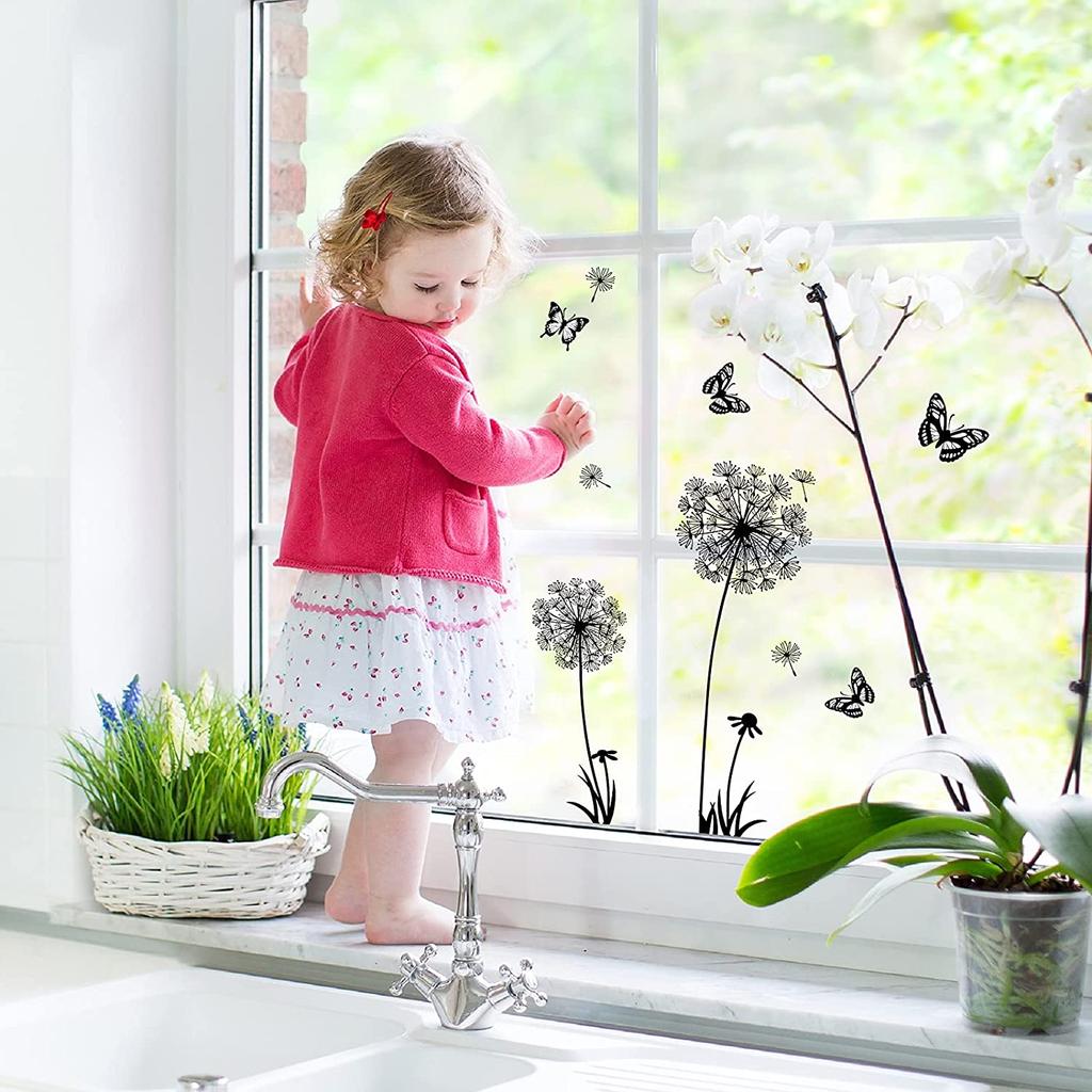 DIY Одуванчик Бабочки Наклейки На Стены Летающие Цветы Наклейки На Стены Съемный Фреска Стены Искусства Современный Домашний Декор