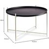 Table d'appoint - GIFT DECOR - Métal - Noir et Blanc - 76,5 x 46 x 76,5 cm - Contemporain