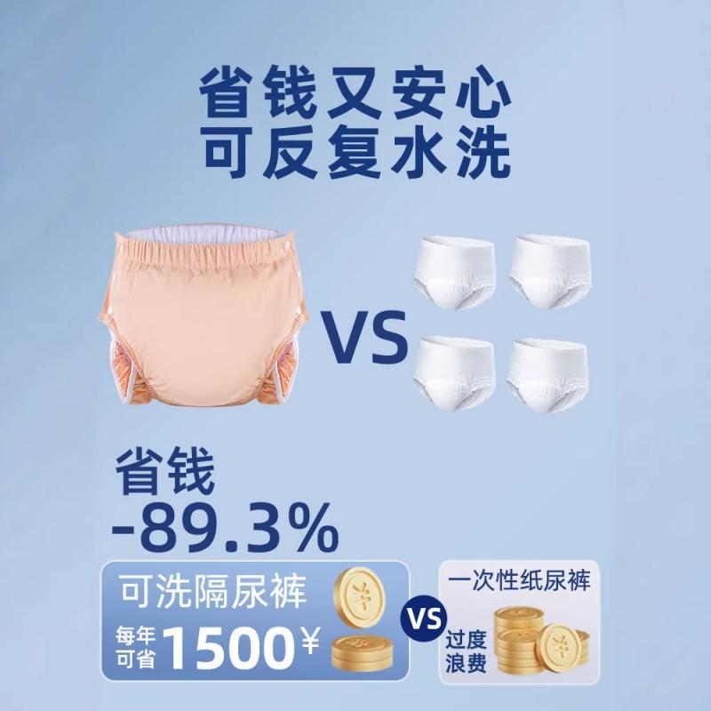 Unisex Cotton Washable Incontinence Underwear Adults Elderly Bedridden Reusable Absorbent Briefs With Leak Protection