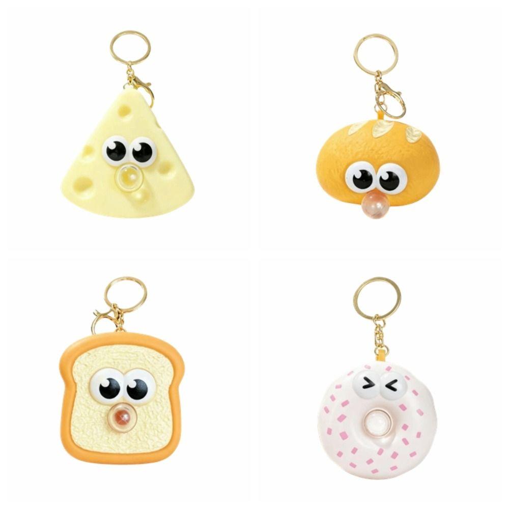 Funny Bubble Squeeze Keychain Dessert Shape Bag Pendant Ornaments Food Key Chain Toy Gift