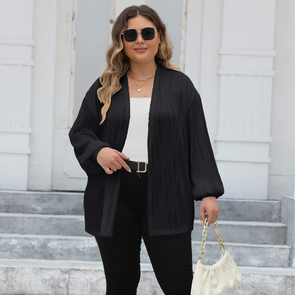 Женский кардиган больших размеров, однотонные толстовки для полных женщин, белый топ большого размера, женская распродажа, новинка 2024 года