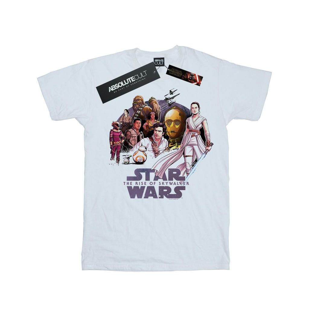 Star Wars The Rise Of Skywalker Womens/Ladies Resistance Rendered Group Cotton Boyfriend T-Shirt