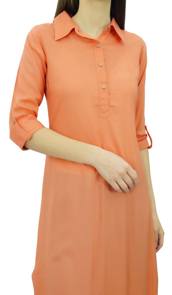 Phagun Индийская хлопковая смесь Курти Курта Повседневная одежда Воротник Туника Для