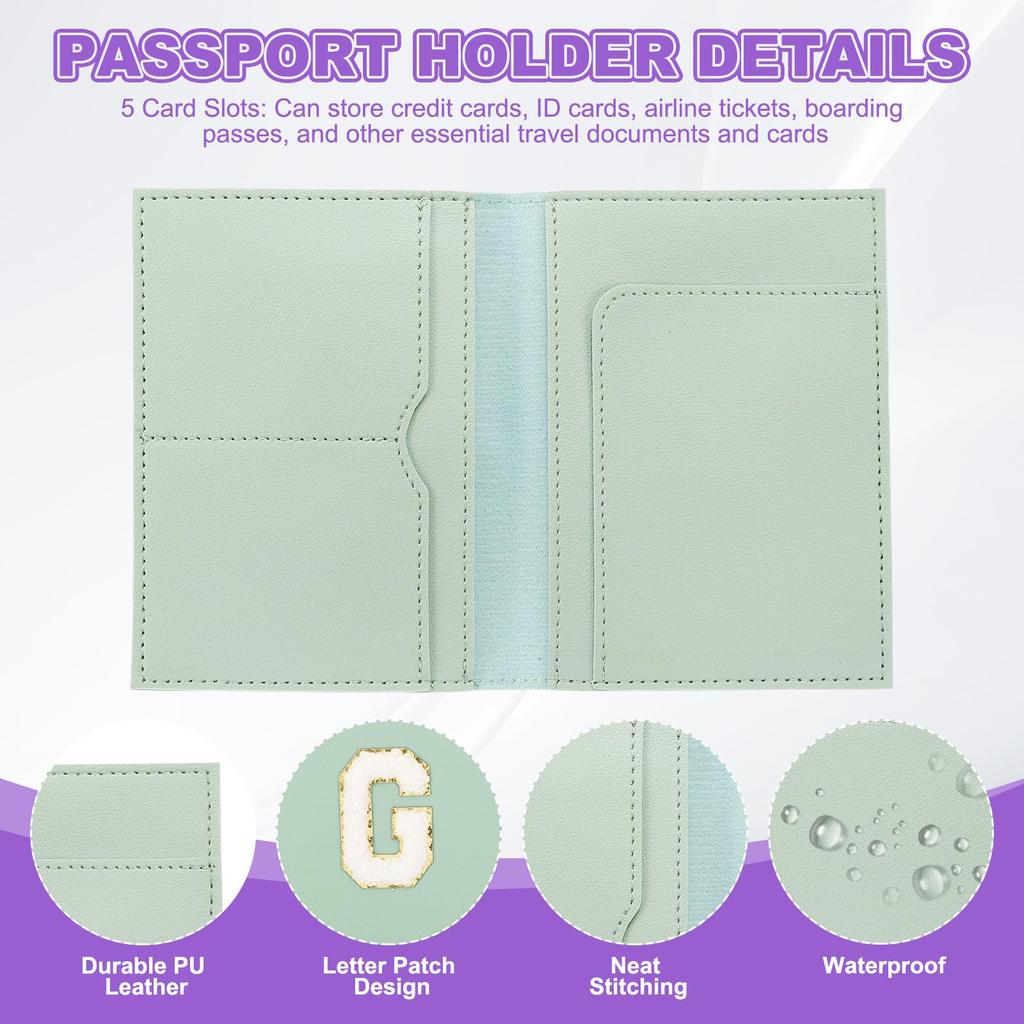 Набор бирок для паспорта и багажа с обложкой для паспорта с инициалом и буквой-шевроном, дорожная сумка-кошелек, идентификатор чемодана для женщин и семьи