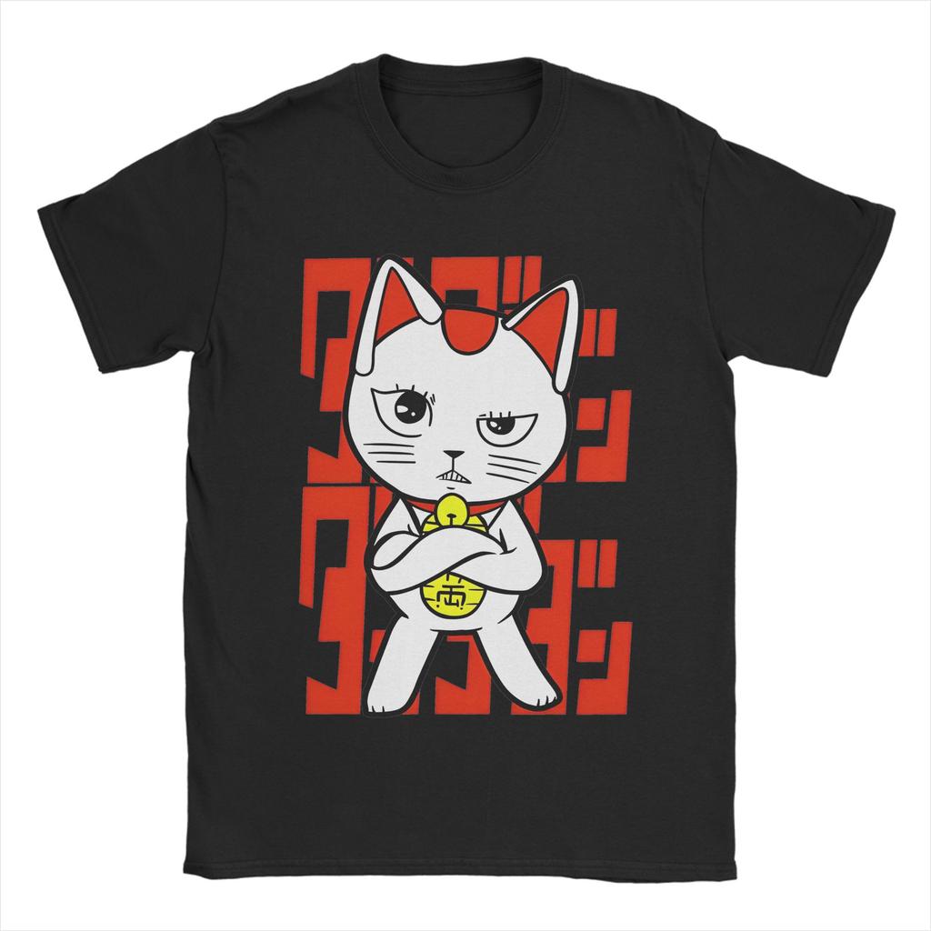 Футболка Turbo Cat Dandadan Мужская Хлопковые Топы Ретро Аниме Круглый Вырез Короткий Рукав