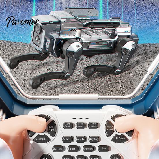 Интерактивная игрушка-робот собака, игрушка с дистанционным управлением, программируемый умный механический волк, RC питомец 2.4G с голосом и звуком, подарок для малышей и мальчиков