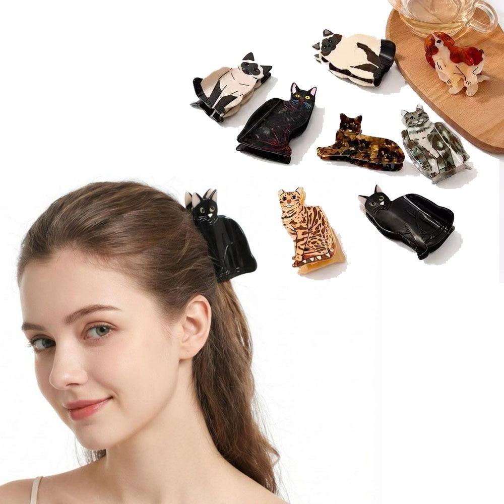 Korean Style Cat Hair Claw Clip Cartoon Acetate Hair Clips Gifts Shark Clip For Women