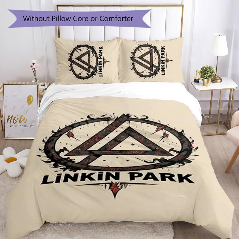 Linkin Park 3pcs Bedding Set Duvet Cover Closure Includes 1 Duvet Cover & 2 Pillowcases for All Seasons Bedroom Home Dorm Decor
