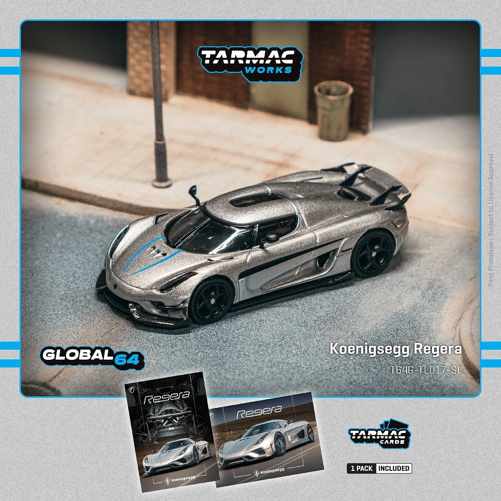 Speedmaster Japan TARMACWORKS Koenigsegg Regera Серебристые акценты Готовая модель 1/64 Металлик/Синий T64G-TL017-SL