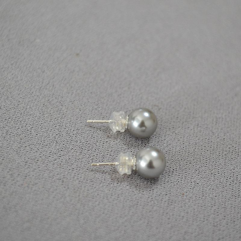 Корейские роскошные серьги из серебра 925 пробы с серебристо-серым жемчугом