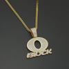 OBLOCK Letter Pendant Necklace: Trendy European & American Hip-Hop Style with Alloy and Diamond Accents