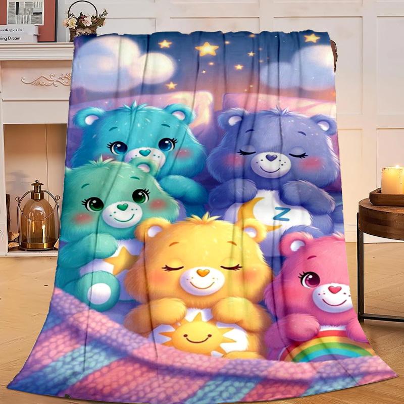 1PC Love Bears Cozy Night Flannel Blanket Gift, Suitable for Both Men And Women, Soft Ideal for Beds And Sofa, Birthday Or Christmas Gift