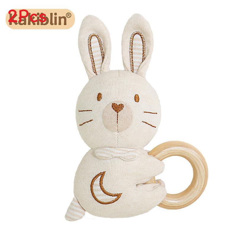 Organic Cotton Baby Hand Shake Toy With Chewable Rattles For Infants 01 Year