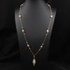Handmade Freshwater Pearl Pendant Necklace Women Vintage Wrap Wire Sweater Chain Boho Chic Jewelry