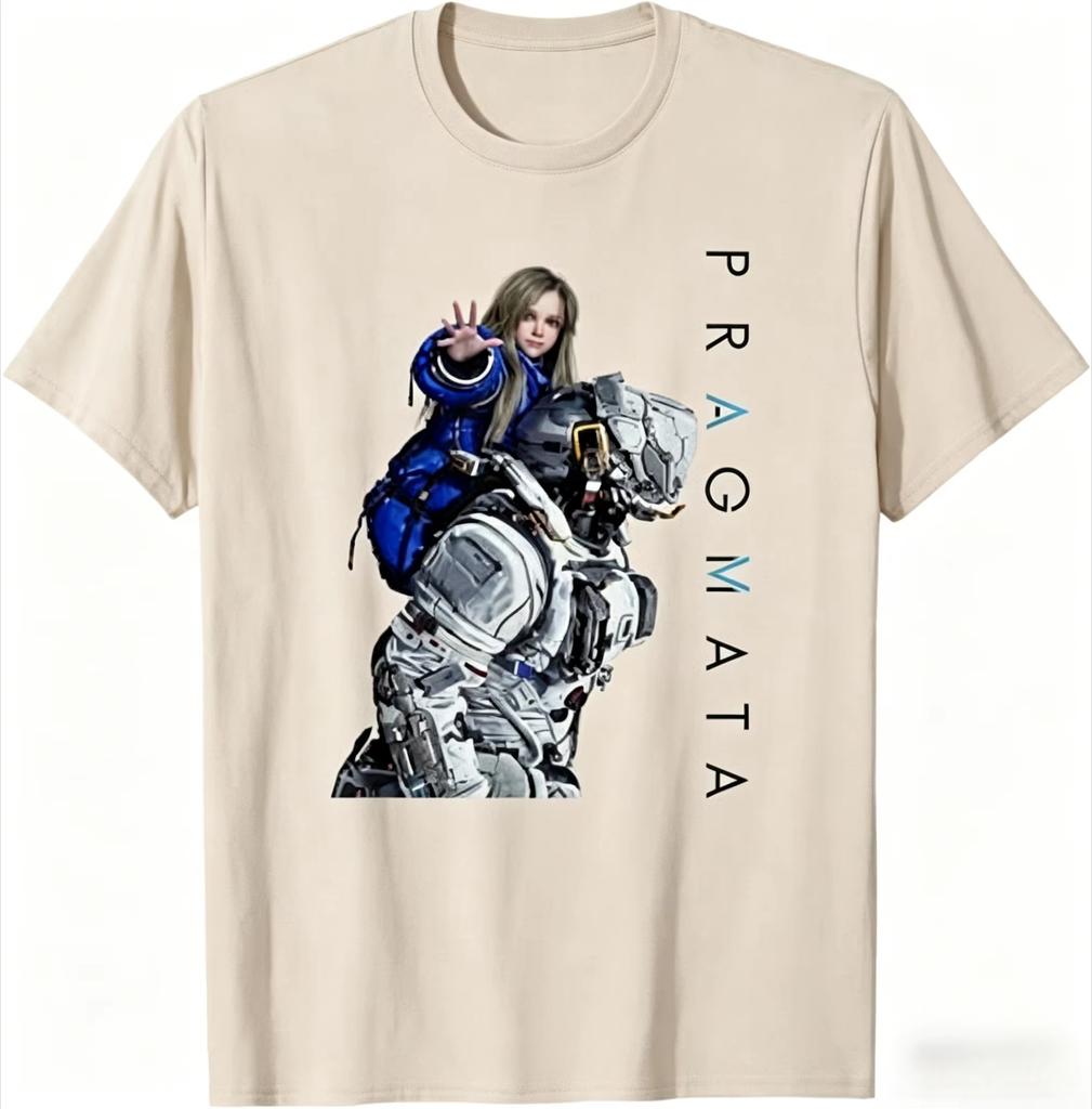 PRAGMATA Action Adventure Game TShirt Diana Graphics Cotton Top Harajuku Shirt Unisexs Clothing Womens Summer New T Shirt
