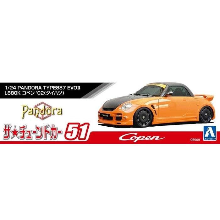 Aoshima 1/24 The Tuned Car Series No.51 Daihatsu PANDORA TYPE887 EVO II L880K Copen '02 Model Kit