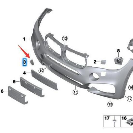 Крышка буксировочного крюка переднего бампера BMW X6 F16 (51118065933)
