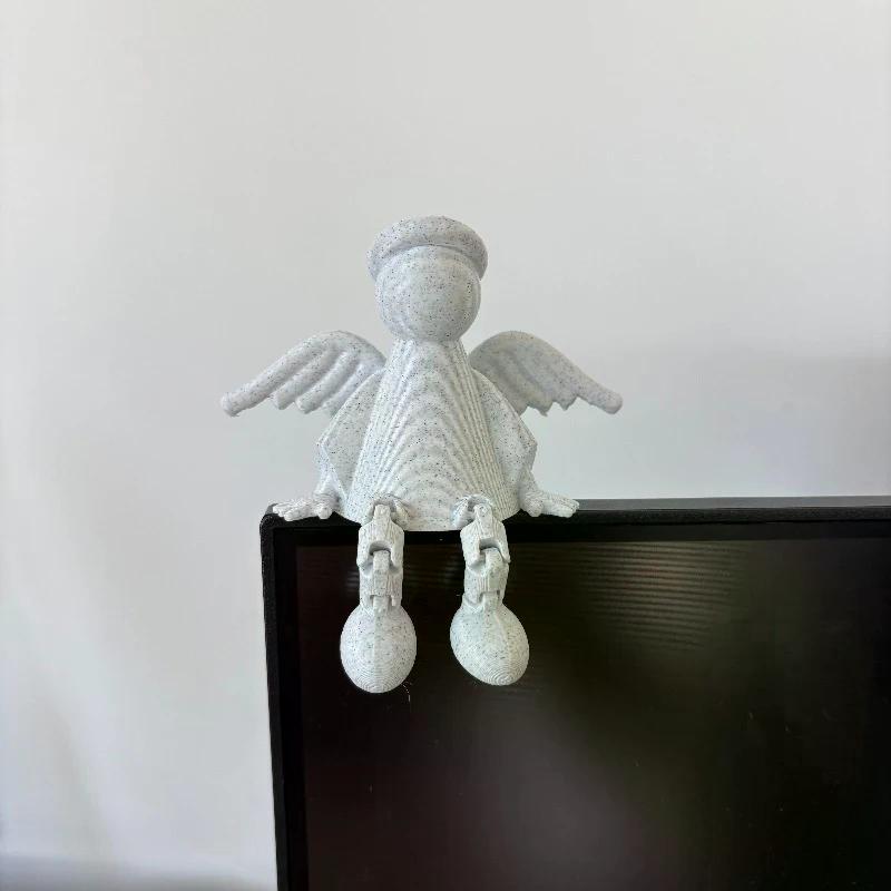 Креативная 3D-печатная скульптура ангела, шарнирная фигурка-кукла для сада, дома, настольные украшения, поделки