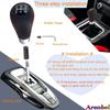 Arenbel Shifter Knobs 5 Speed Car Gear Stick Leather Shifter Lever Handle Fit Most Manual Vehicle, Black Leather