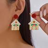 Cute Christmas Acrylic Dangle Earrings for Women Cartoon Santa Snowman Elk Tree Pendant Holiday Gift Jewelry