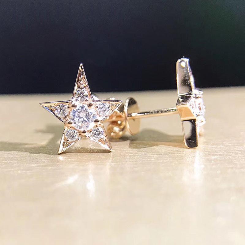 Huitan Простые Стильные Серьги-Звезды для Девочек Модные Универсальные Женские Аксессуары Свадебная Вечеринка Повседневная Носка Заявление Ювелирное Изделие Подарок