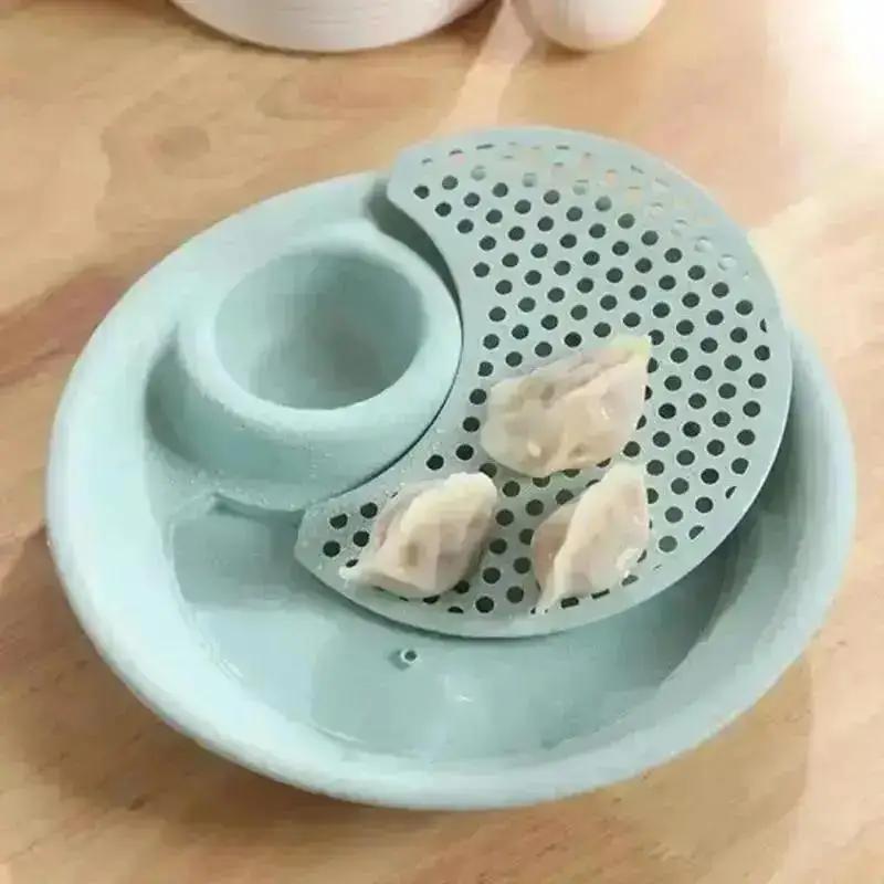 Блюдце для соуса, тарелка для соуса, блюдо для соуса, дренажное, пищевой класс, двухслойный дизайн, миска для пельменей, удобство, кухонные инструменты, принадлежности