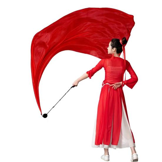 Gauze Scarf Women Stage Performance Wear Belly Dance Gradient Color Flowy Long Scarf Ball Set Photography