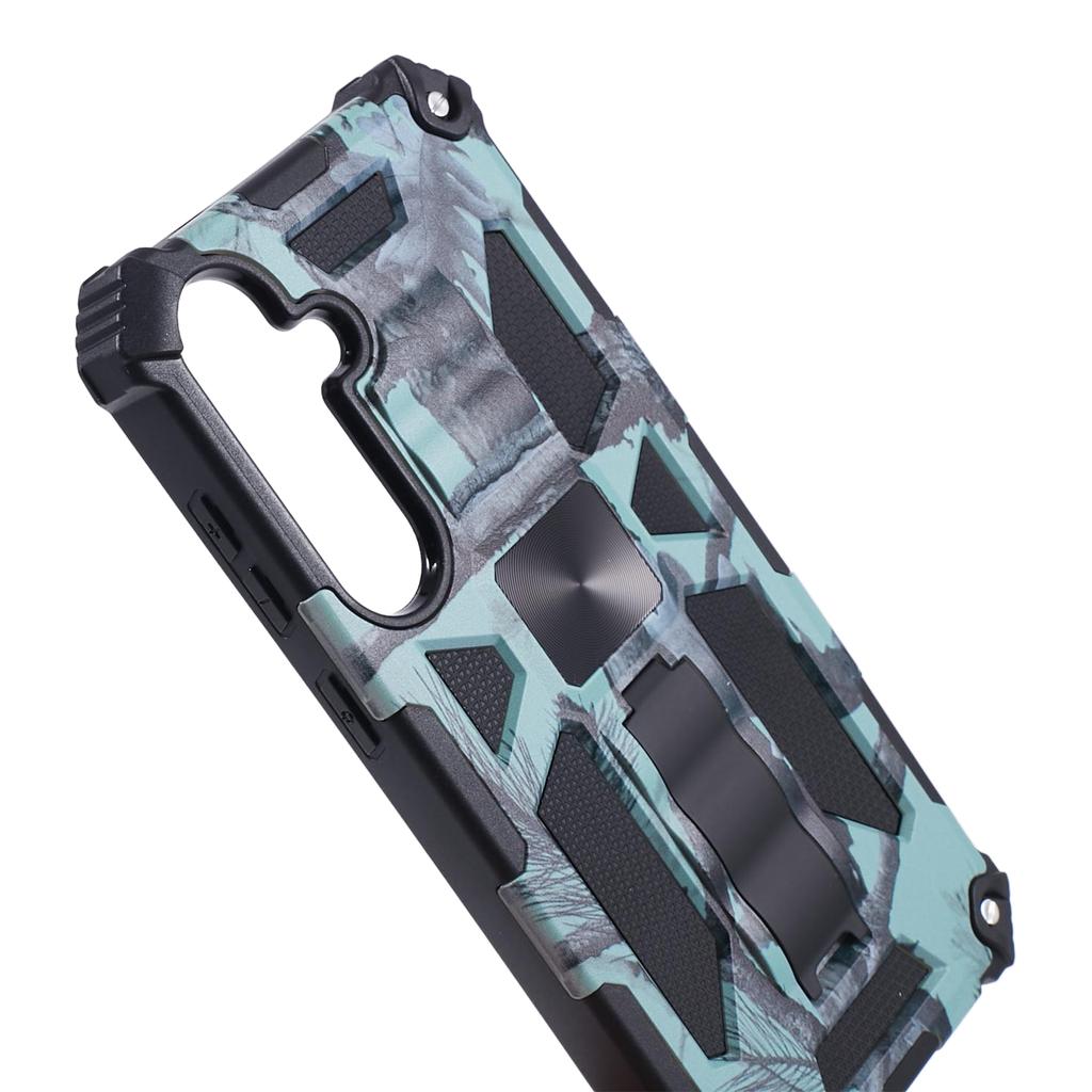 For Samsung Galaxy S24 Camouflage Pattern Case Kickstand TPU+PC Phone Cover
