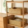 Корзина для хранения из ротанга, плетеная коробка для хранения с ручкой, эко-органайзер для всякой всячины, соломенный шкаф, органайзер для гардероба Panier Rangement