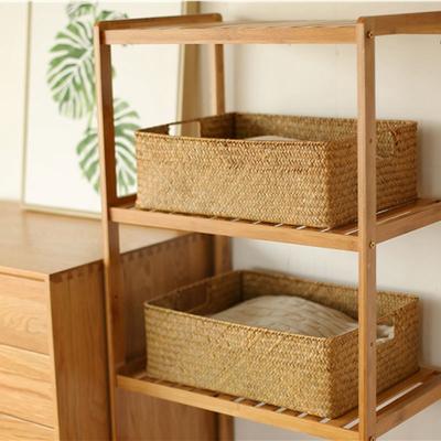 Корзина для хранения из ротанга, плетеная коробка для хранения с ручкой, эко-органайзер для всякой всячины, соломенный шкаф, органайзер для гардероба Panier Rangement