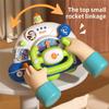 Cartoon Space Rocket Steering Wheel Toys With Music And Sound Simulation Driving Learning Educational Toys Gifts For Boys Girls
