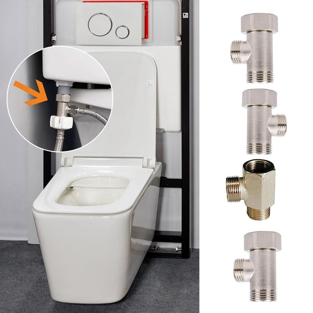 Durable T Valve Adapter Connector Brass Toilet Seat Bidet Attachment