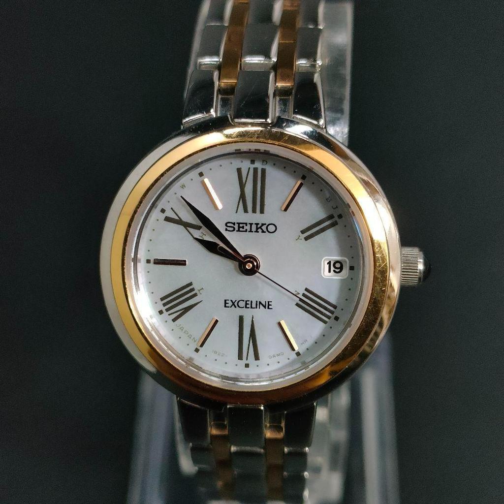 [USED] SEIKO Exceline White Gold Radio-Controlled Solar Watch