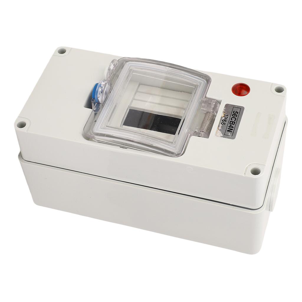 4 Way Power Distribution Box with Bus and Din Rail with Indicator Light for Miniature Circuit Breaker , Waterproofing IP66 Padlock Available