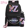 2Pcs/set 26 English Letter K-pop Printed Backpack with 750Ml Water Bottler for Teenager Girl Boy Bookbag Kid Gift Large Capacity waterproof Travel Bag