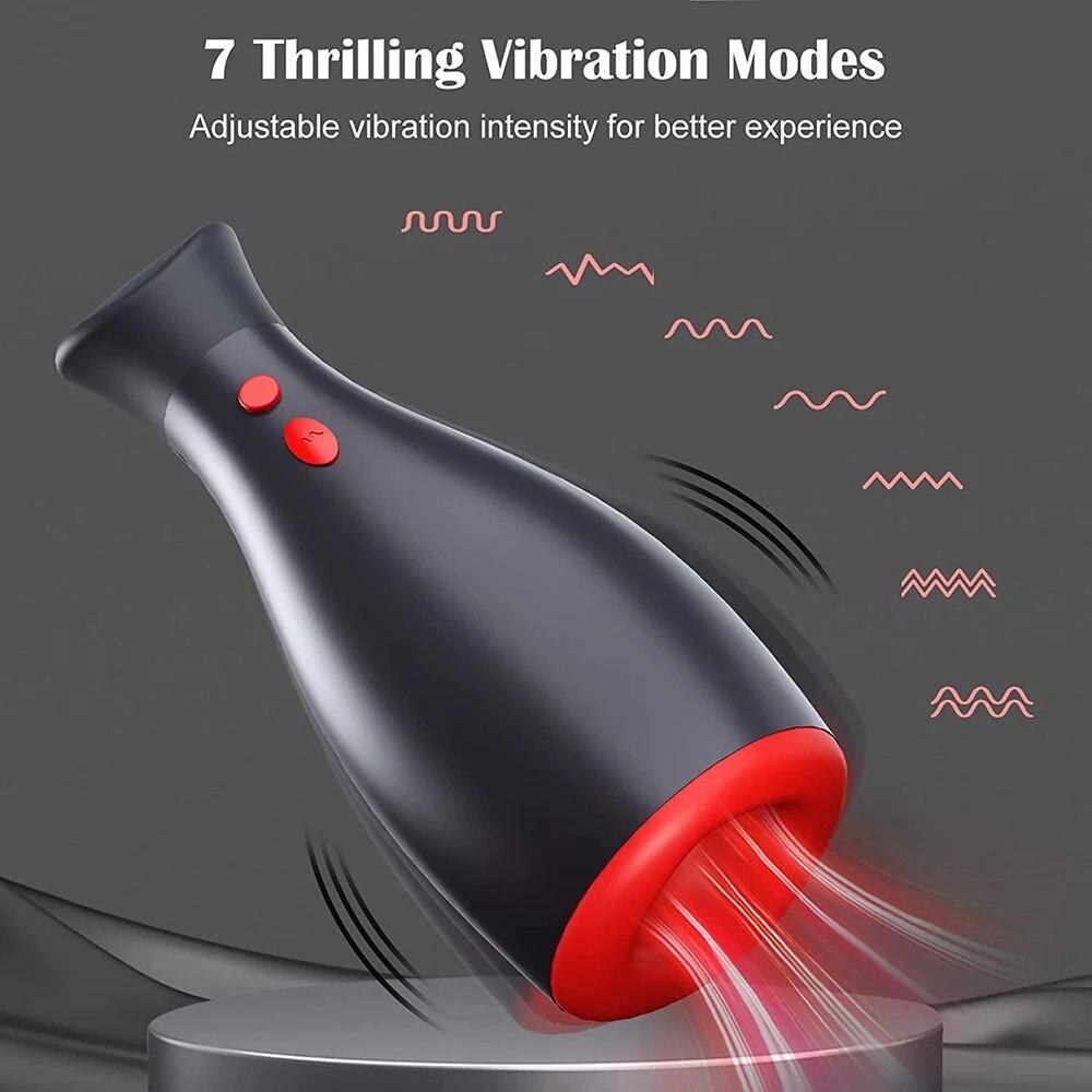 New Automatic Inflatable Male Masturbation Cup Clamping 7 Vibration Deep Throat Oral Sex Machine Adult Sex Toy Men's Penis Masturbation