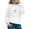Autumn Spring Hoodie with Big Front Pocket Flower Printing Long Sleeve with Elastic Cuffs Pullover Thic Hooded Sweatshirt Daily Wear Sport Top
