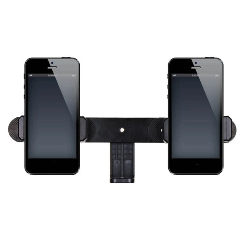 Mount Dual Device Hand-Held Holder Mobile Live Bracket Smartphone Tripod Clip Phone Tripod Holder