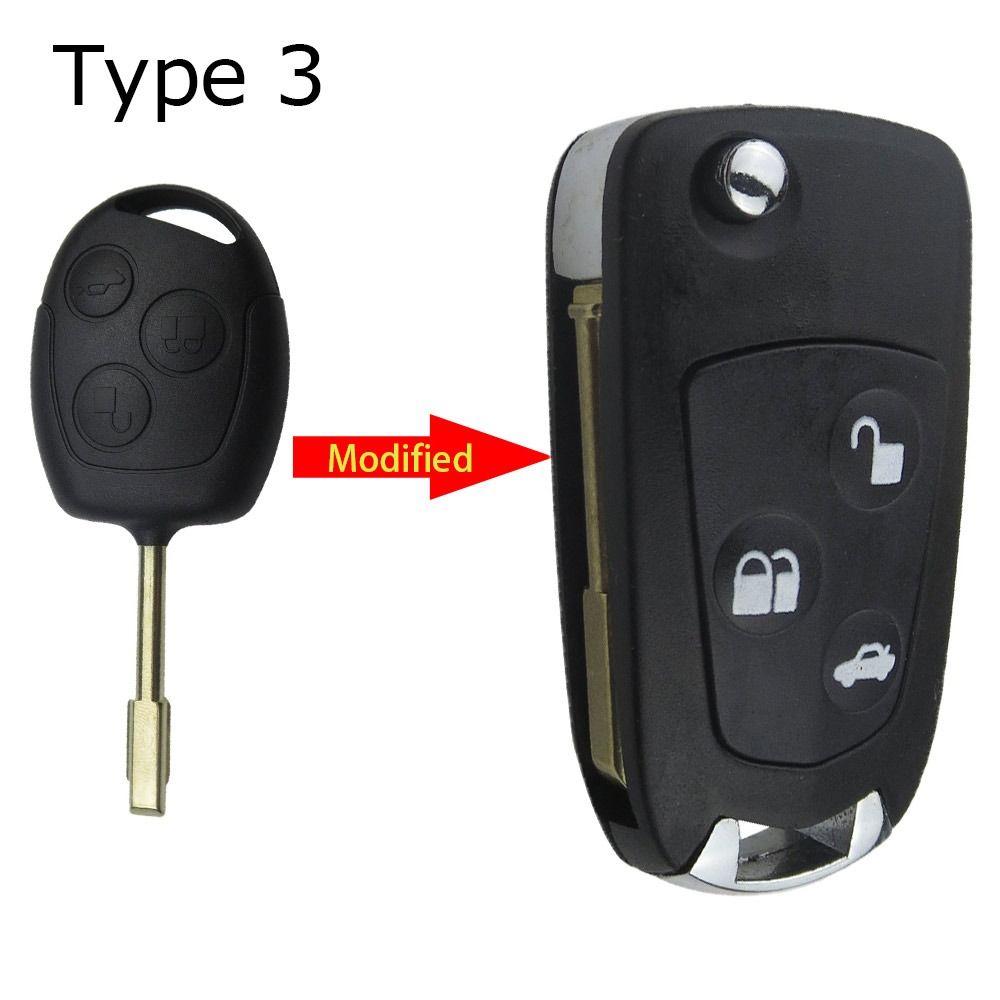 Чехол для ключа автомобиля с 3 кнопками, чехол для дистанционного ключа для Ford Focus Mondeo 2 3 Festiva Fiesta, ключ от автомобиля