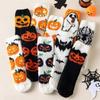 Soft Halloween Socks Elastic Winter Floor Socks Ghost Coral Fleece Socks  Hallowmas Gift