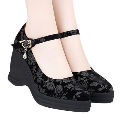 Модная женская обувь на распродаже 2025 Модные женские туфли-лодочки на высоком каблуке с ремешком и пряжкой высокого качества Офис и карьера Классическая женская обувь