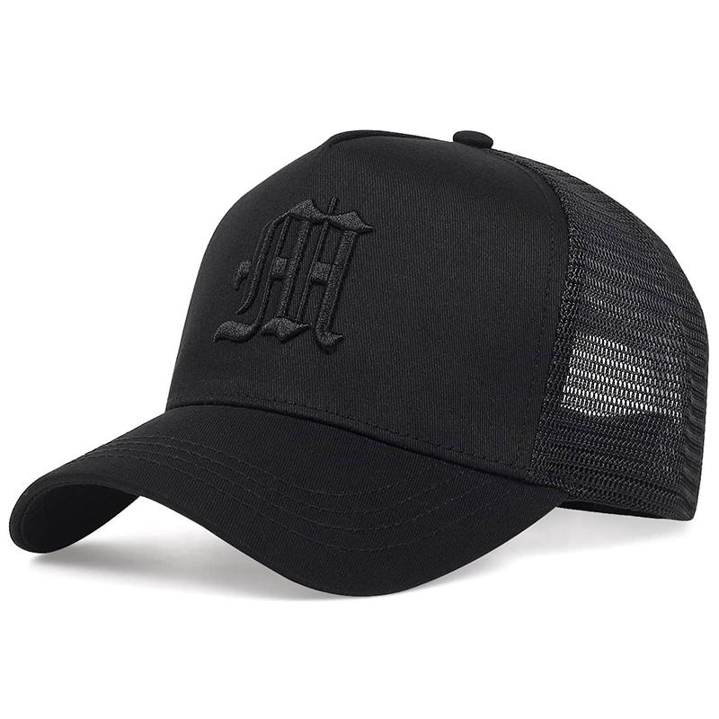 Fashion Gothic Letter M Embroidery Baseball Hat Men and Women Cotton Hats Outdoor Sun Protection Cap Breathable Mesh Caps