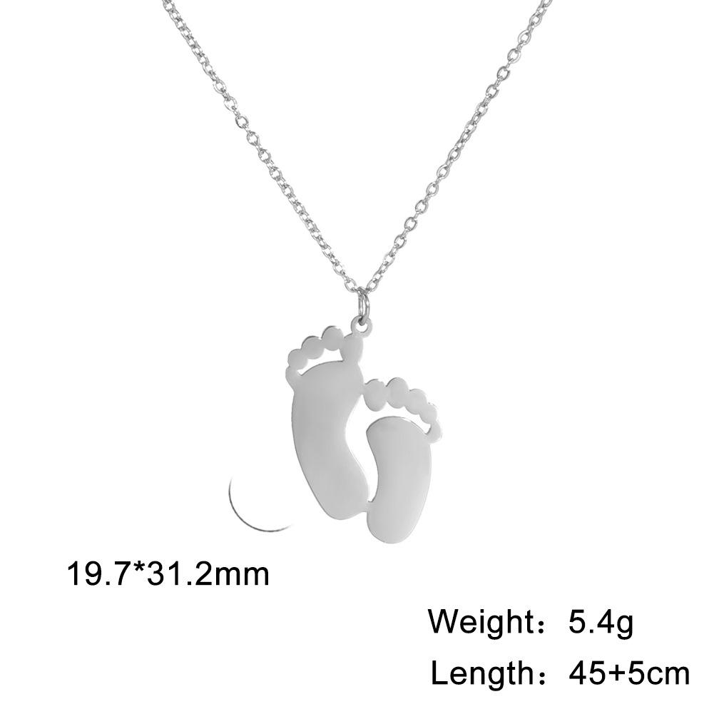 Ожерелье с детским следом, цепочка, подарок для женщин, мужчин, папы и матери, ювелирные изделия из нержавеющей стали