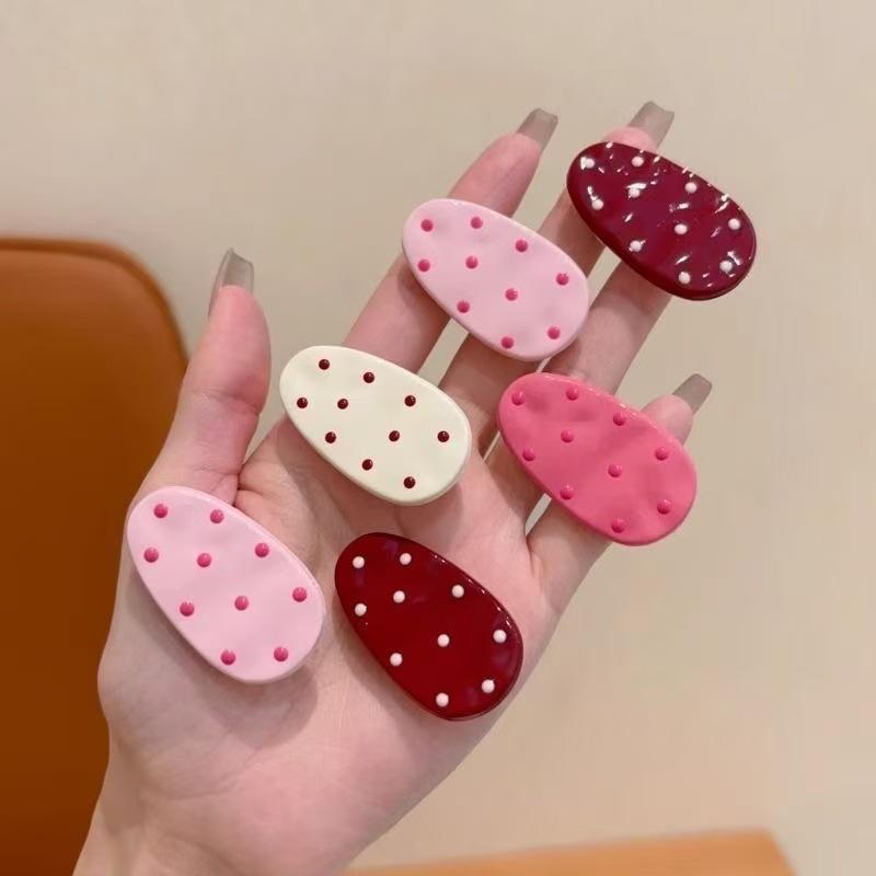 Korean Japanese Style Polka Dot Water Drop Hair Bang Clips, Cute Versatile Ins Sweet Hair Accessories Women Daily Headwear