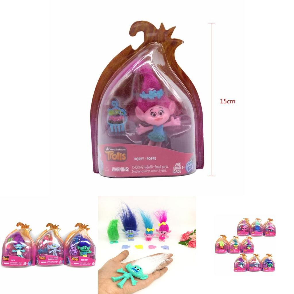 Premium 15cm Trolls Character Toys Featuring Poppy Branch Biggie For Kids