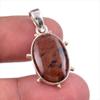 Natural Mahogany Red Obsidian 925 Solid Sterling Silver Gift Pendant 1.50" Q3p67